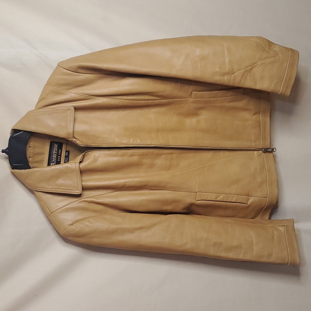 Women Ambition Leather Jacket, Size XXL, Color Cognac - Picture 1 of 9